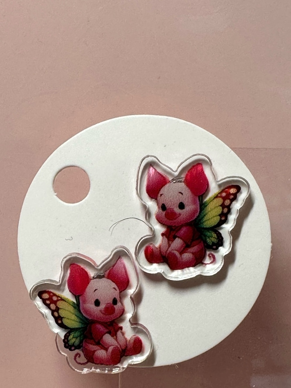 Cute Pink Butterfly Piglet Small Pet Accessory Stickers